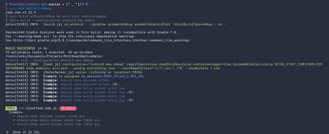 detox tests output